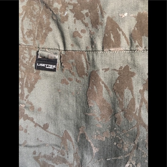 Lisette l denim pant with flocking print size 10 - Picture 2 of 5